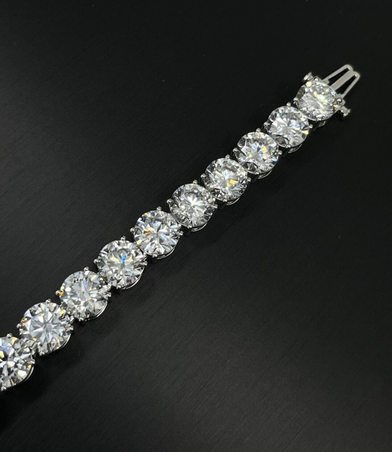 1.5 Carat Each Lab Grown Diamond Tennis Bracelet on 14Kt White Gold