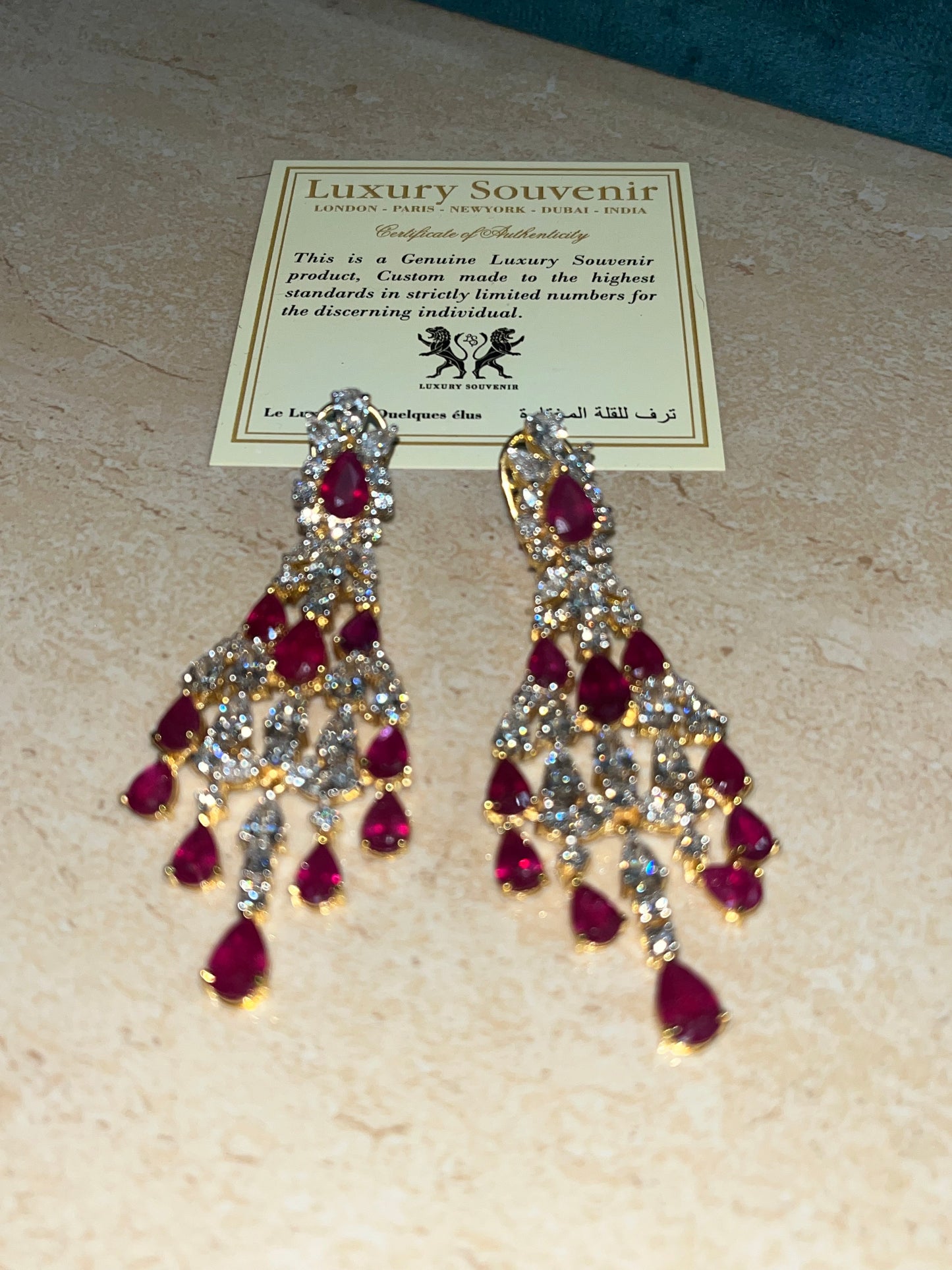 Lab Grown Diamonds & Ruby’s Earing Crafted in 14Kt Hallmarked Gold EXCLUSIVE