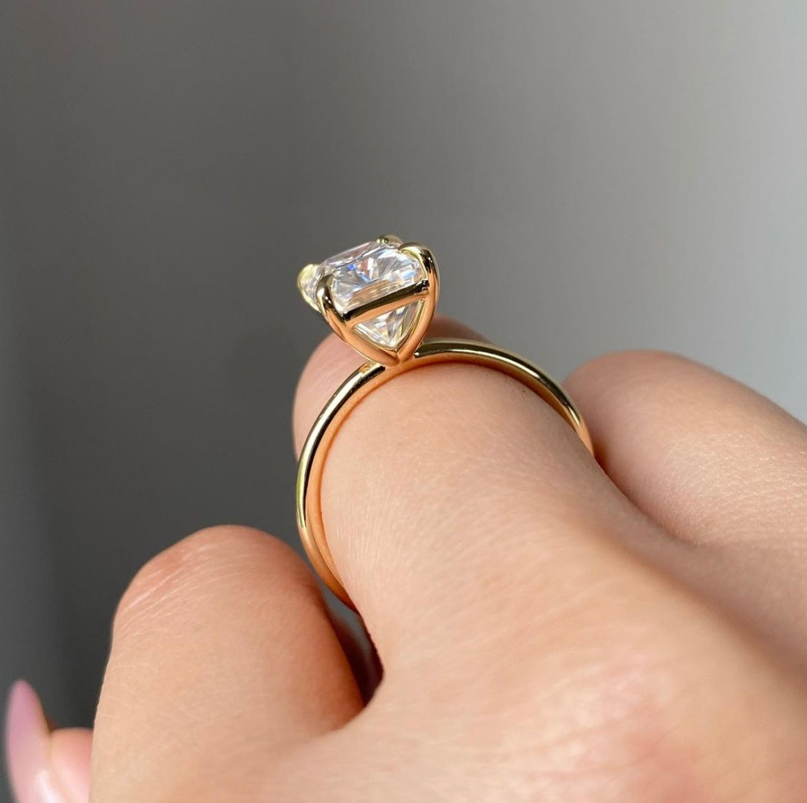 3 Carat Radiant Cut Lab Grown Diamond on 14Kt Hallmarked Gold