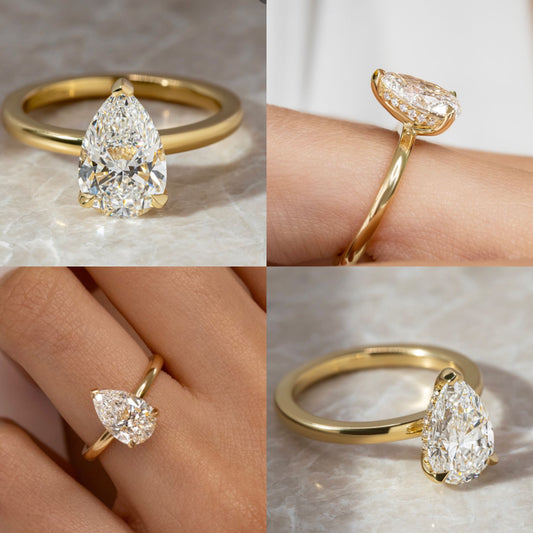 2 Carat Pear on 14Kt Gold Hallmarked LAB GROWN DIAMOND 💎 Ring