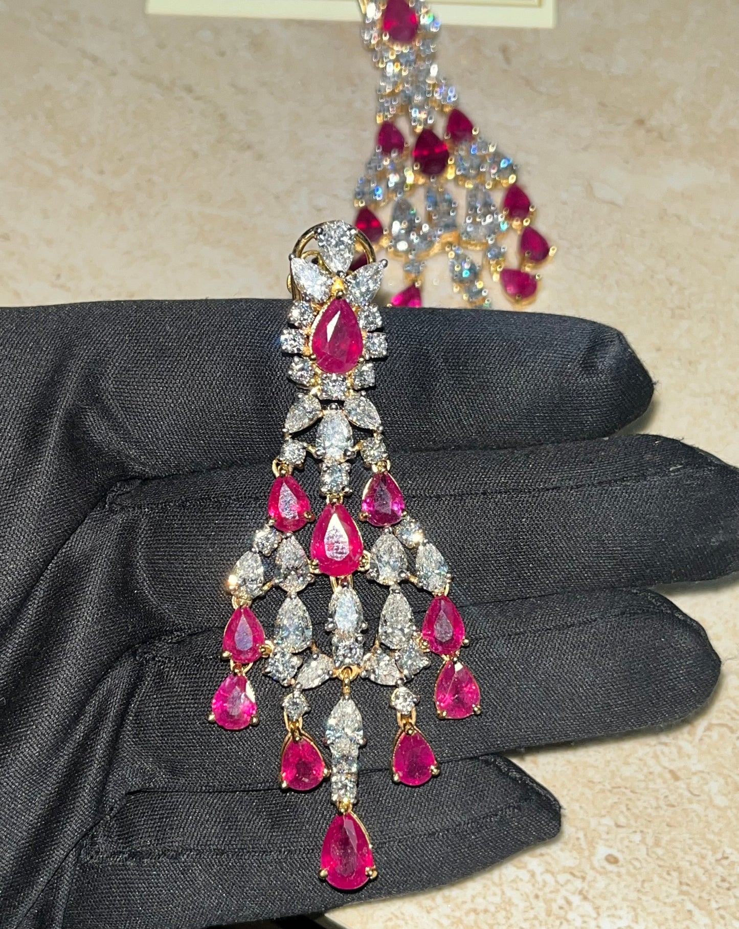 Lab Grown Diamonds & Ruby’s Earing Crafted in 14Kt Hallmarked Gold EXCLUSIVE