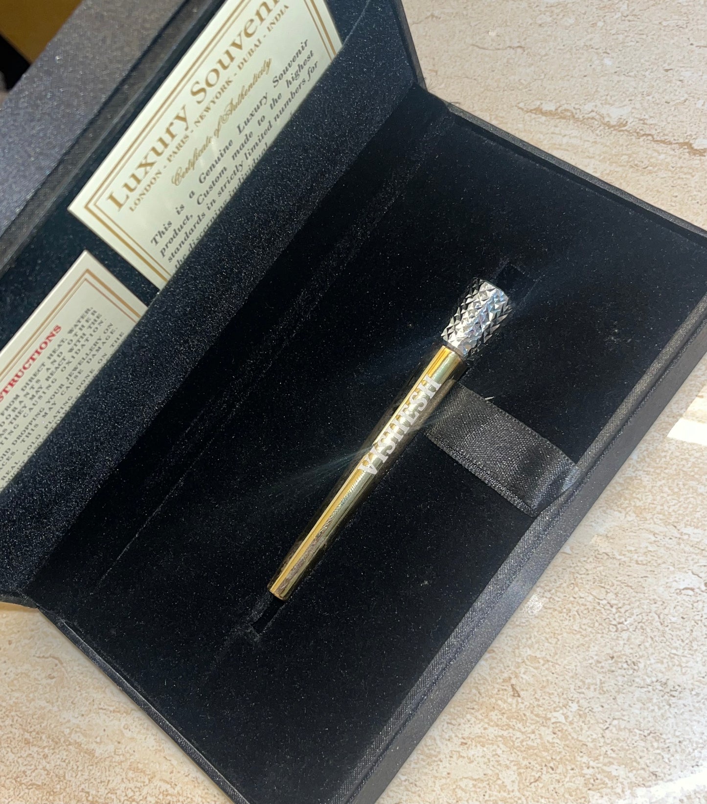 24Kt Gold Plated Shisha Hookah Filter Mouth Piece with Computerised Engraved Initials