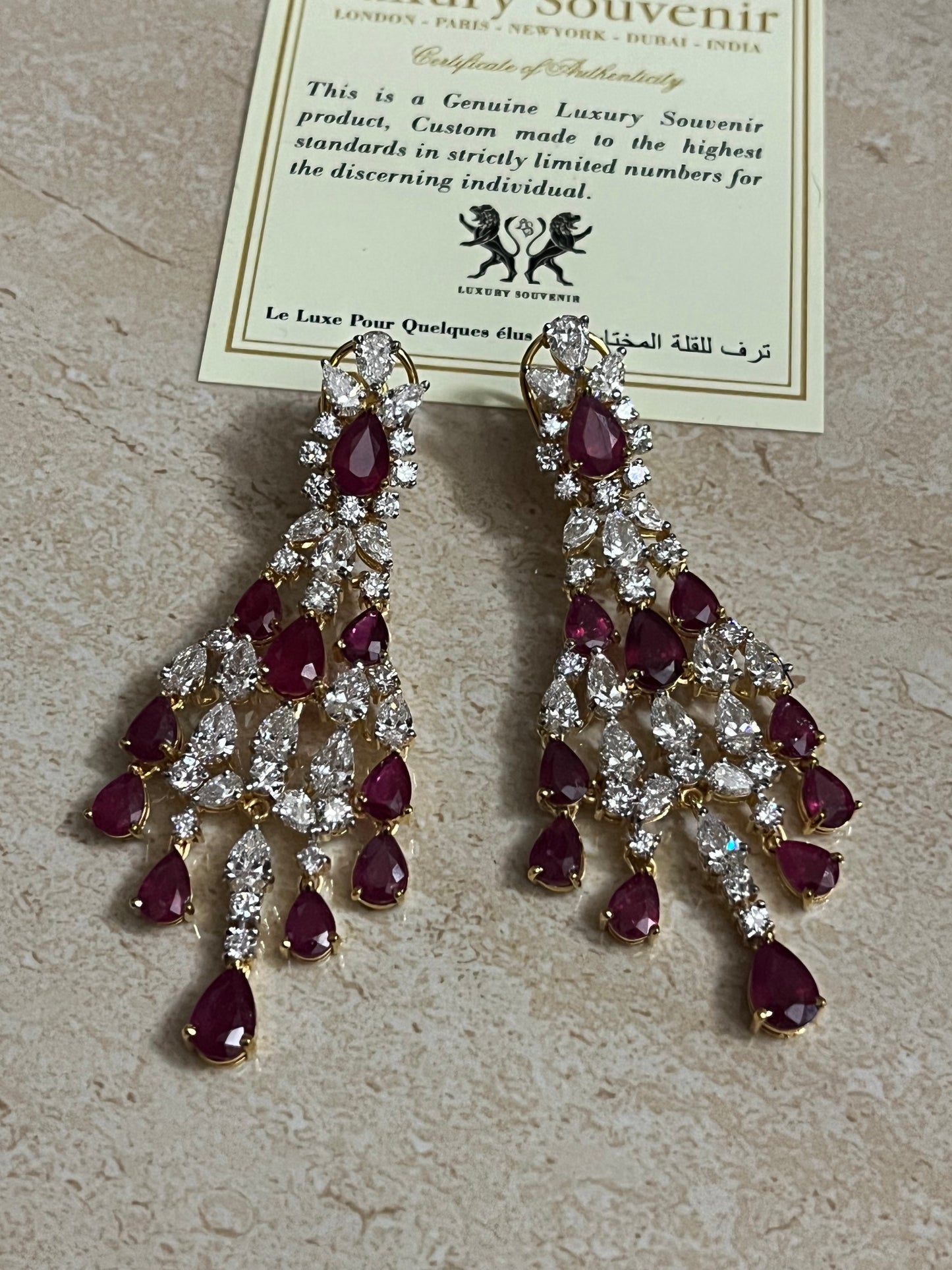 Lab Grown Diamonds & Ruby’s Earing Crafted in 14Kt Hallmarked Gold EXCLUSIVE