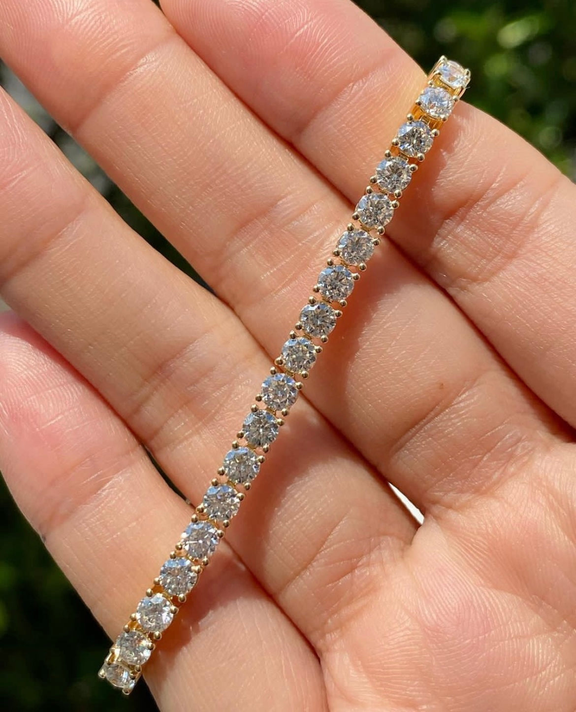 30 Cent Tennis Bracelet in 14Kt Hallmarked Gold by Luxury Souvenir