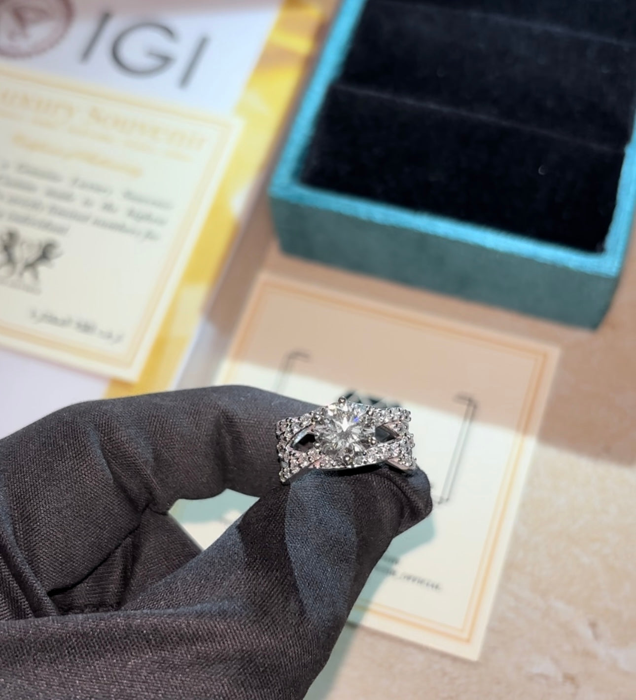 2 Carat Ring on Infinity Style Band by Luxury Souvenir - Lab Grown Diamond On 14Kt White Gold