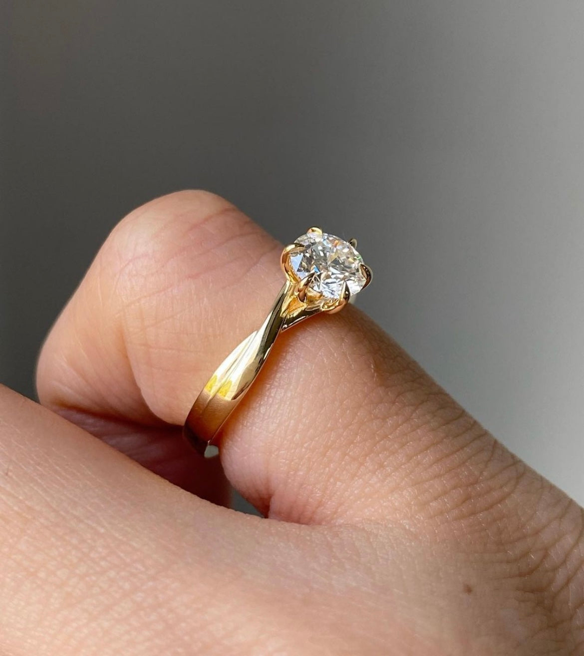 1 Carat Classic Lab Grown Diamond Ring on 14Kt Hallmarked Gold