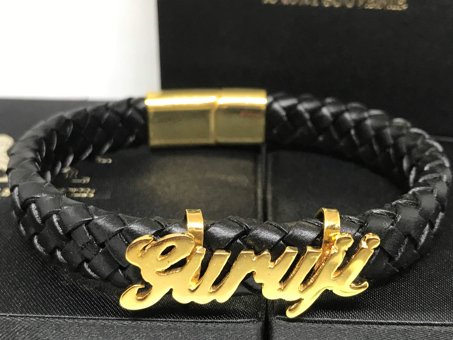 Guru Ji Bracelet on German Cord 925 Silver 24Kt Gold Plated