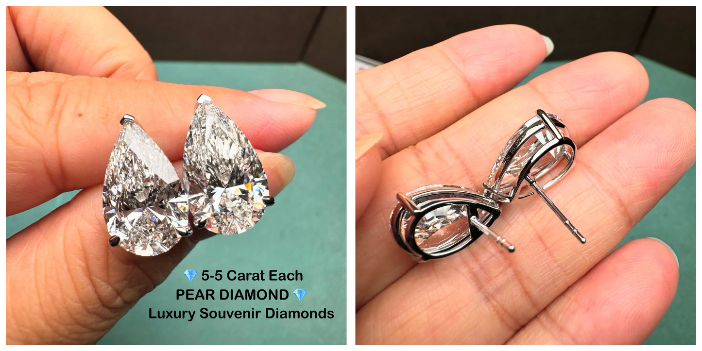 5-5 Carat Pear Lab Grown Diamond on 18Kt White Gold EXCLUSIVE