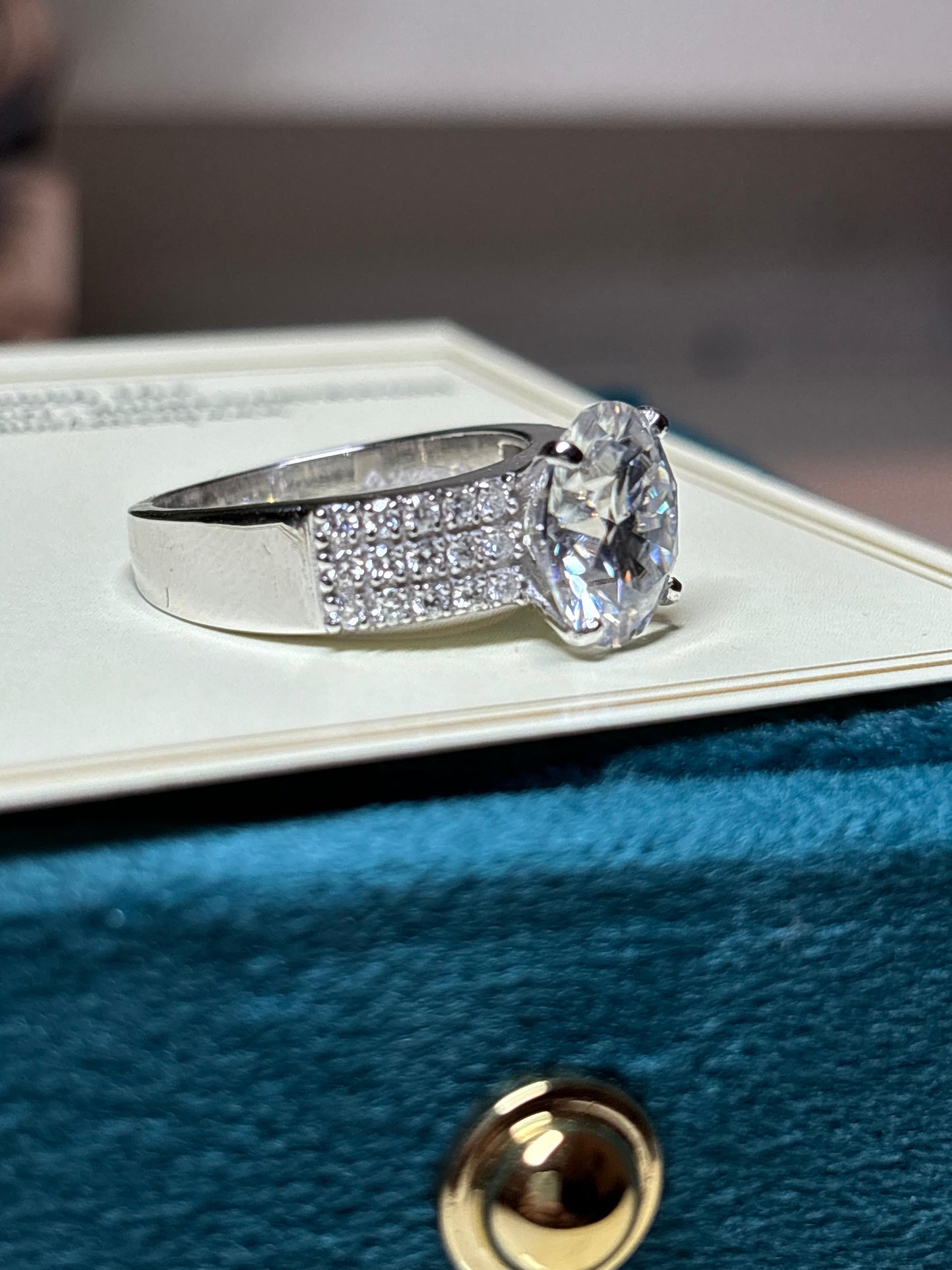 4 Carat Lab Grown Diamond Ring on 18Kt Hallmarked Gold Band