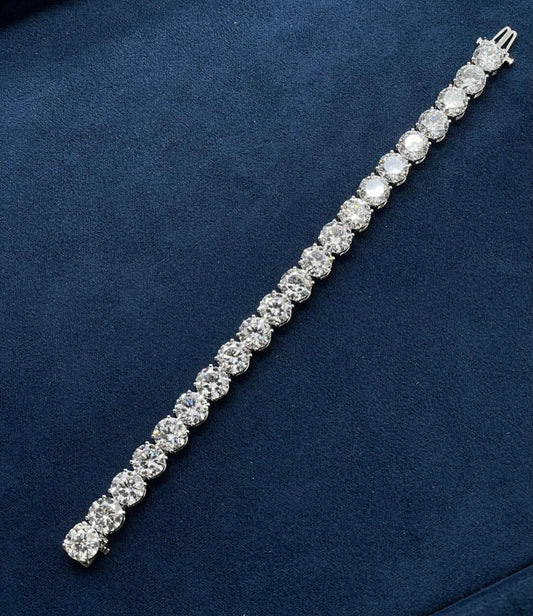 1.5 Carat Each Lab Grown Diamond Tennis Bracelet on 14Kt White Gold