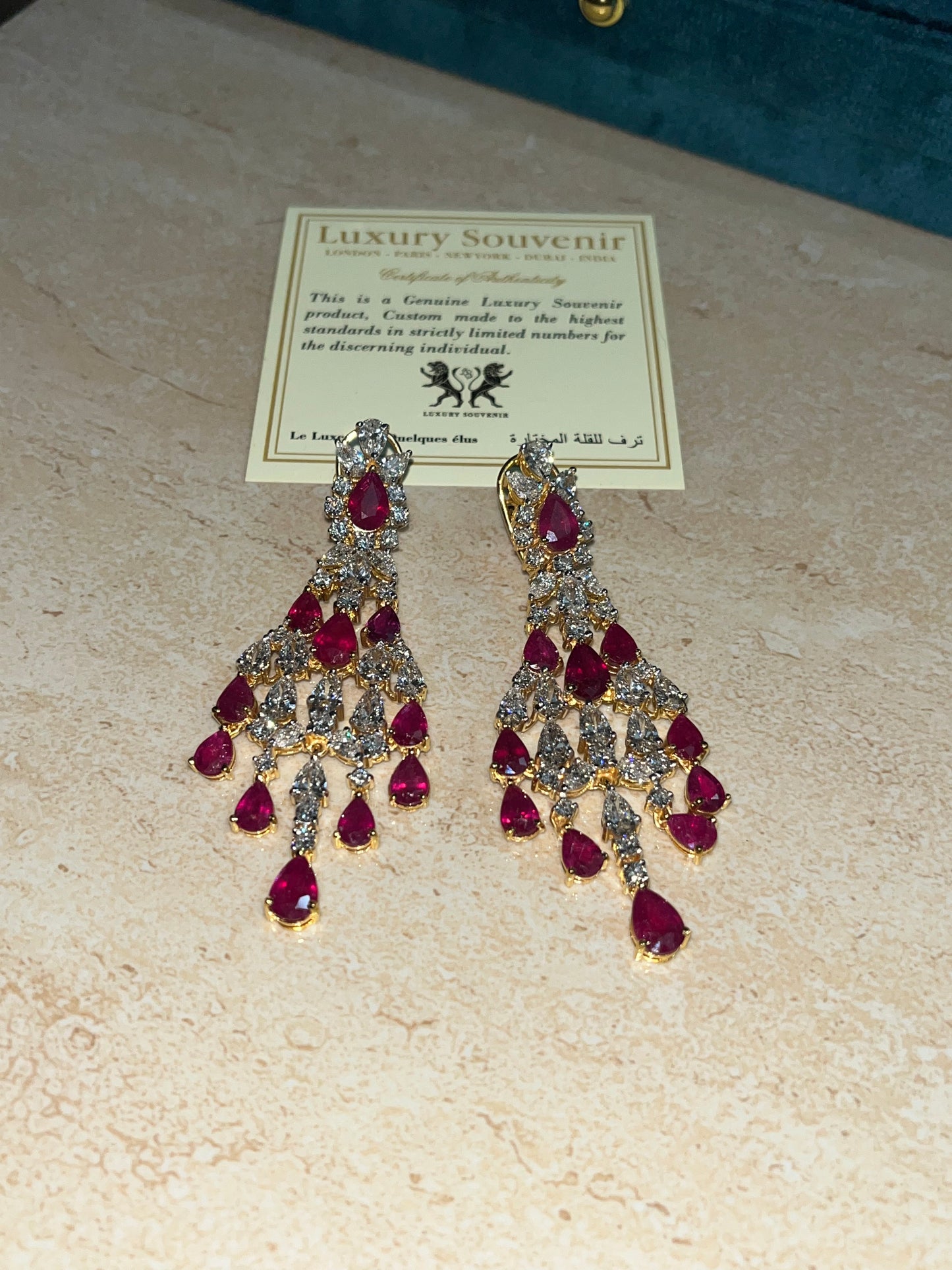 Lab Grown Diamonds & Ruby’s Earing Crafted in 14Kt Hallmarked Gold EXCLUSIVE