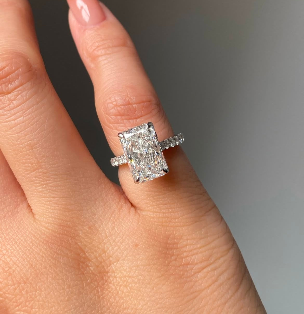 5 Carat Radiant Cut Diamond Ring on 14Kt White Gold