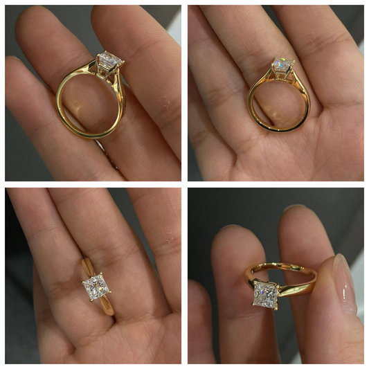 1 Carat Princess Ring on 18Kt Hallmarked Gold