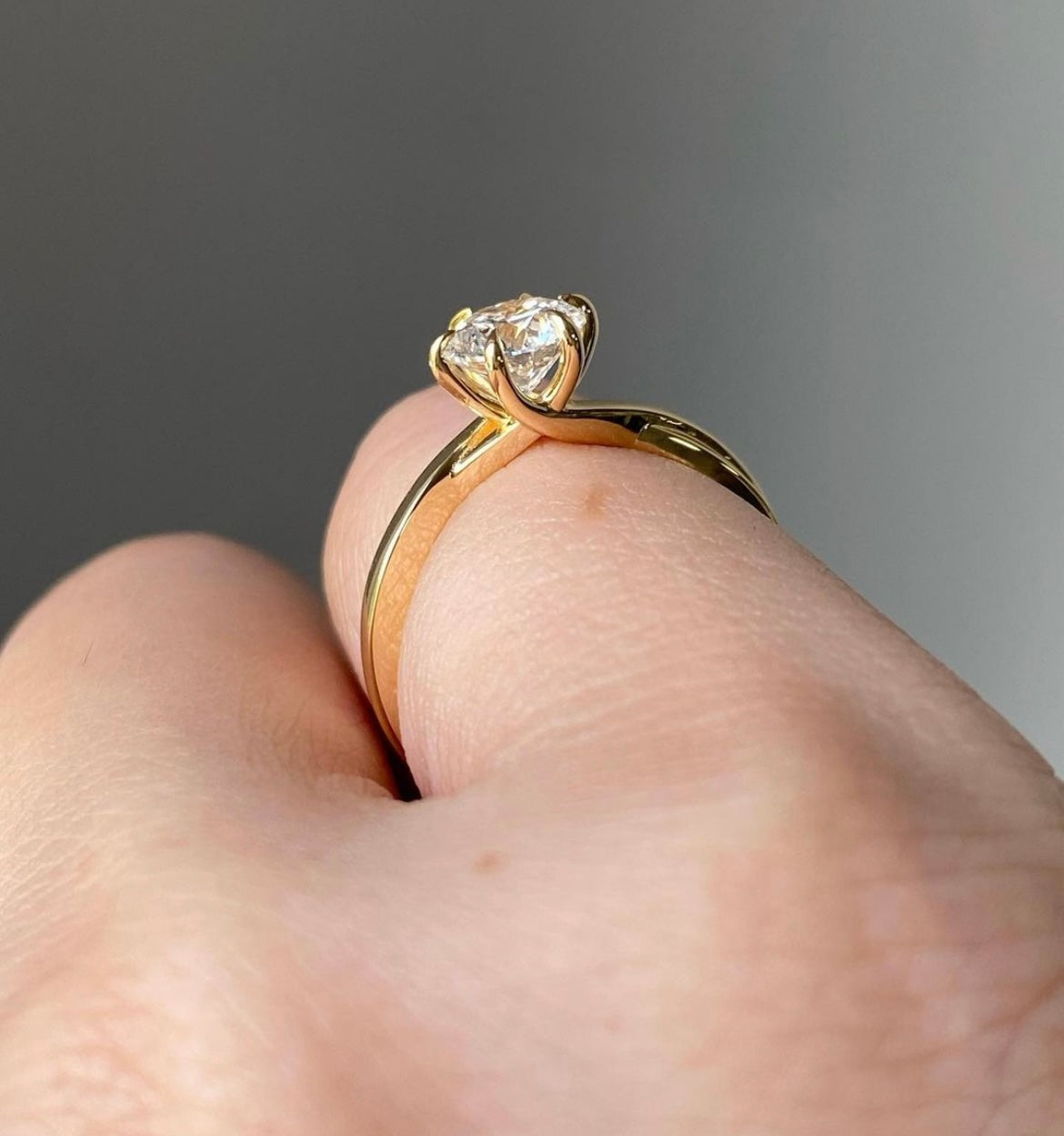 1 Carat Classic Lab Grown Diamond Ring on 14Kt Hallmarked Gold