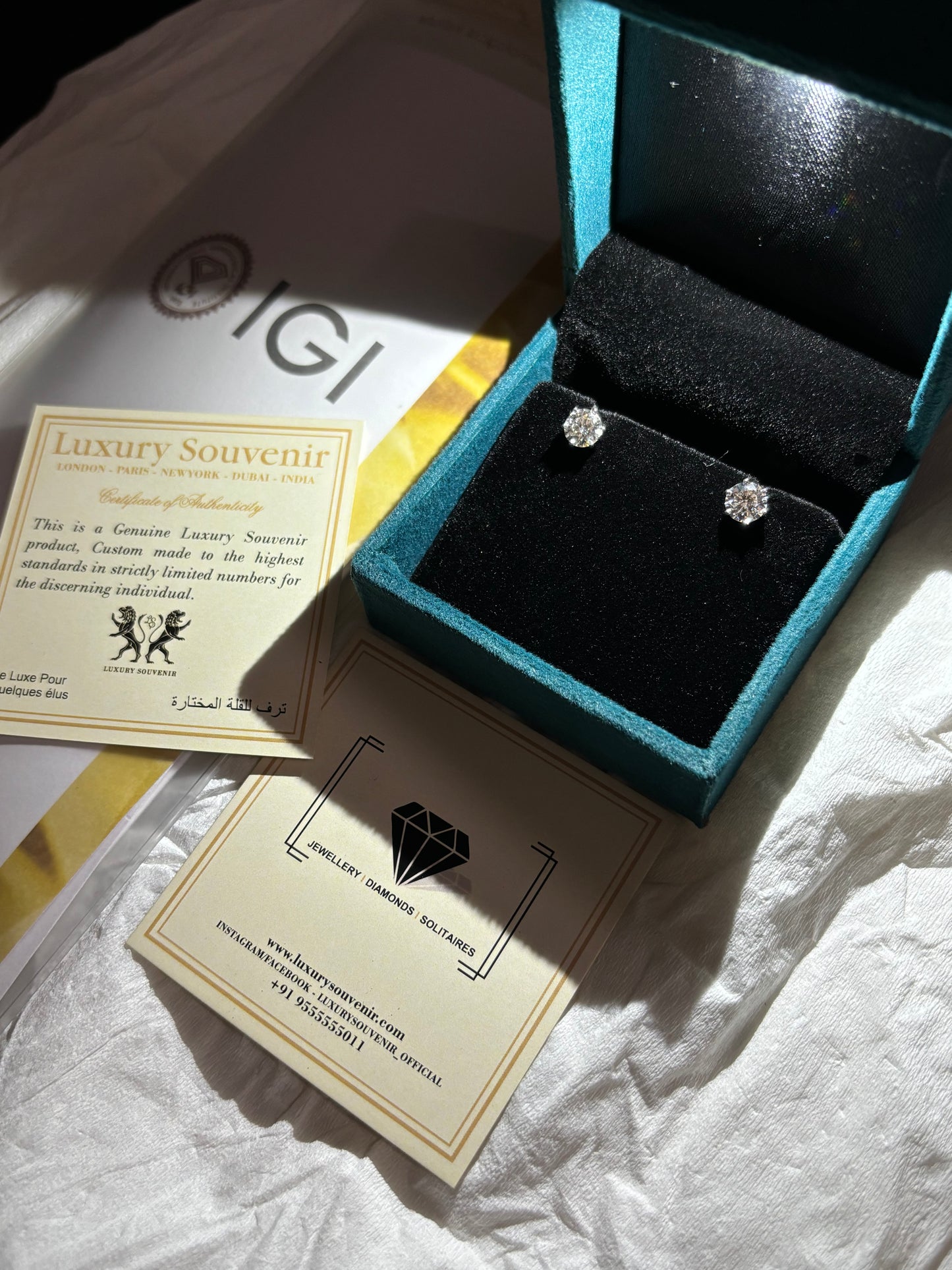 1-1 Carat Each Lab Grown Diamond on 14Kt Hallmarked Gold