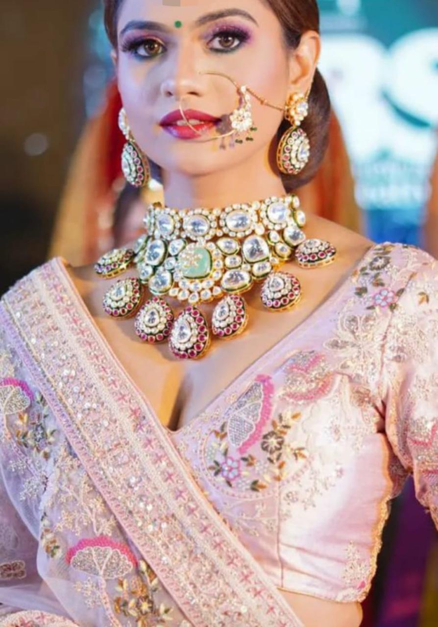 Stunning Brides Who Wore Pink Lehenga With Emerald Jewelry – ShaadiWish