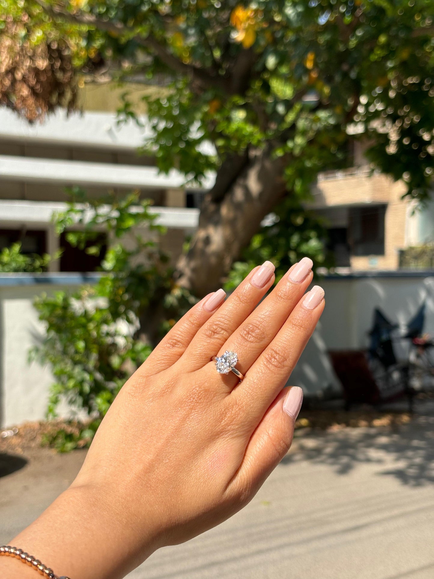 3 Carat Oval Diamond Ring - Lab Grown on 18Kt Gold Base