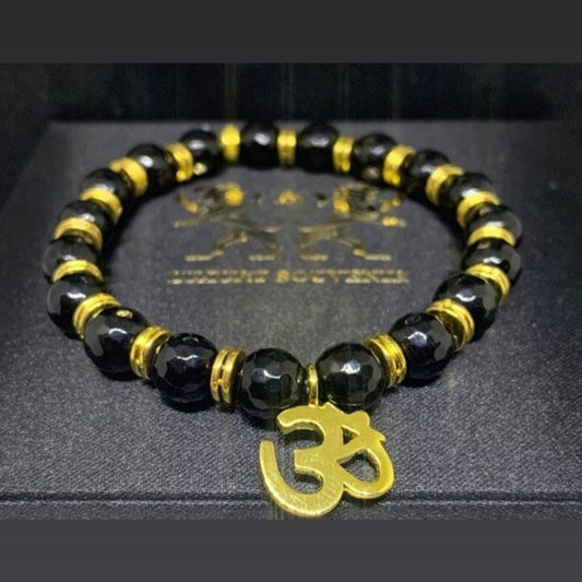 OM Black Cut Agate Beads